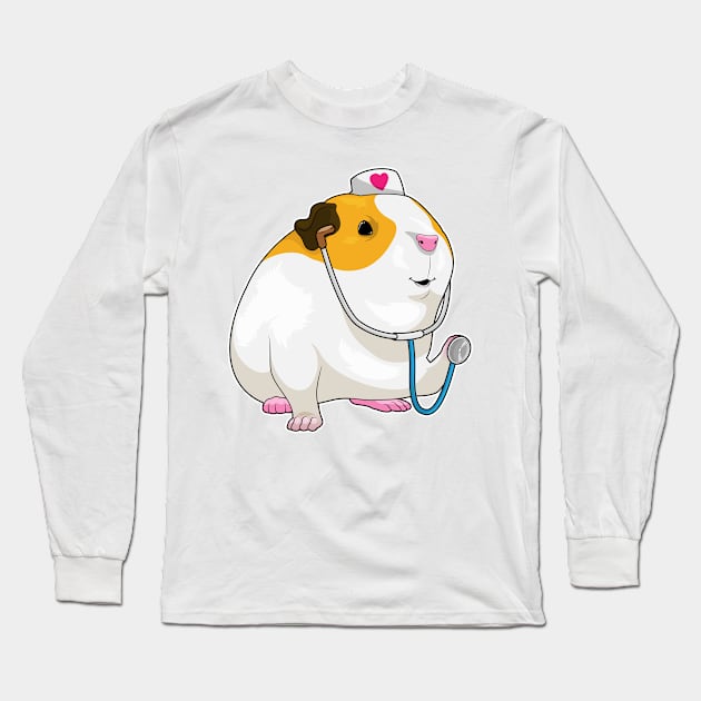 Guinea pig Nurse Stethoscopes Long Sleeve T-Shirt by Markus Schnabel